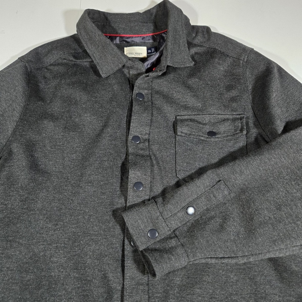 Civil Society Bennett Knit Shirt Jacket, Color Dark Heather Gray, Size‎ XLarge